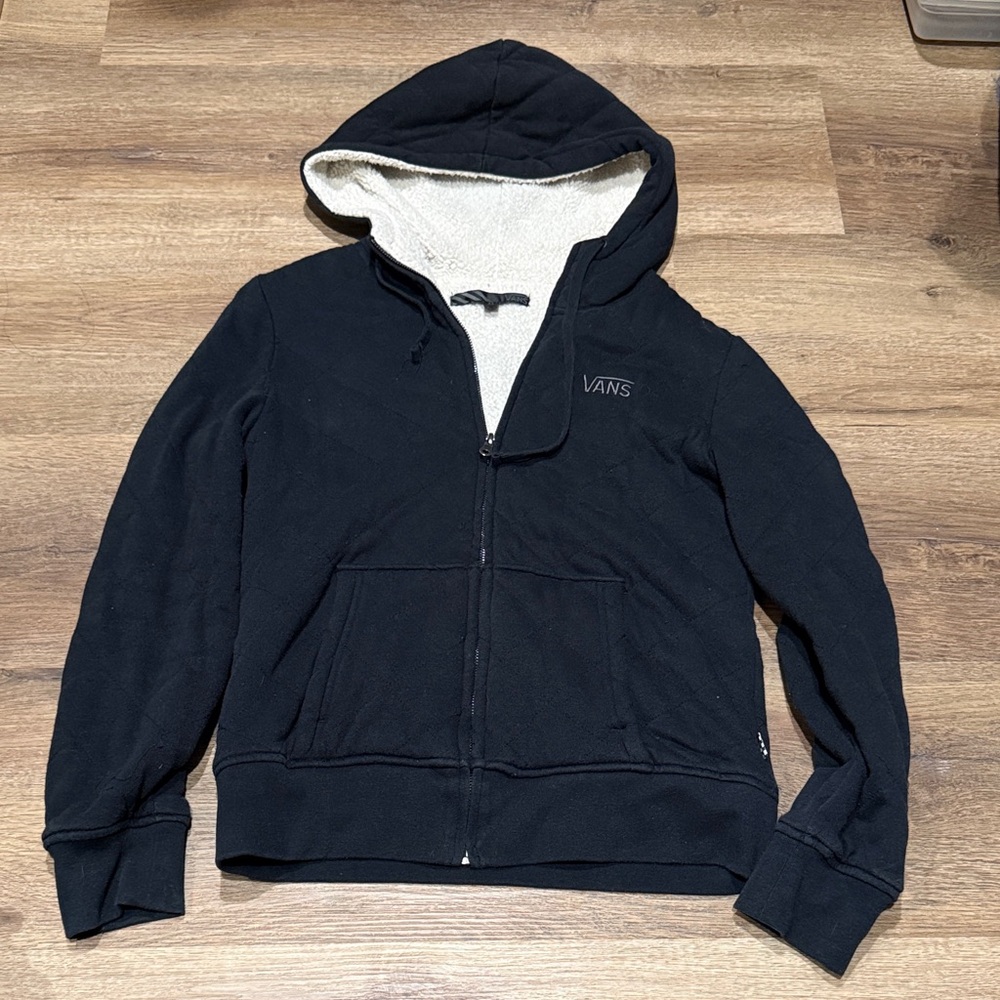 Vans Black Hoodie with Cream Interior